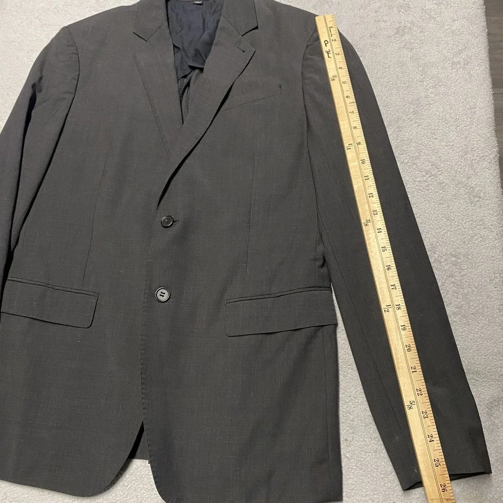 All Saints Blazer Mens Medium Charcoal Gray Wool Blend Stretch 38 Surgeon Cuff‎